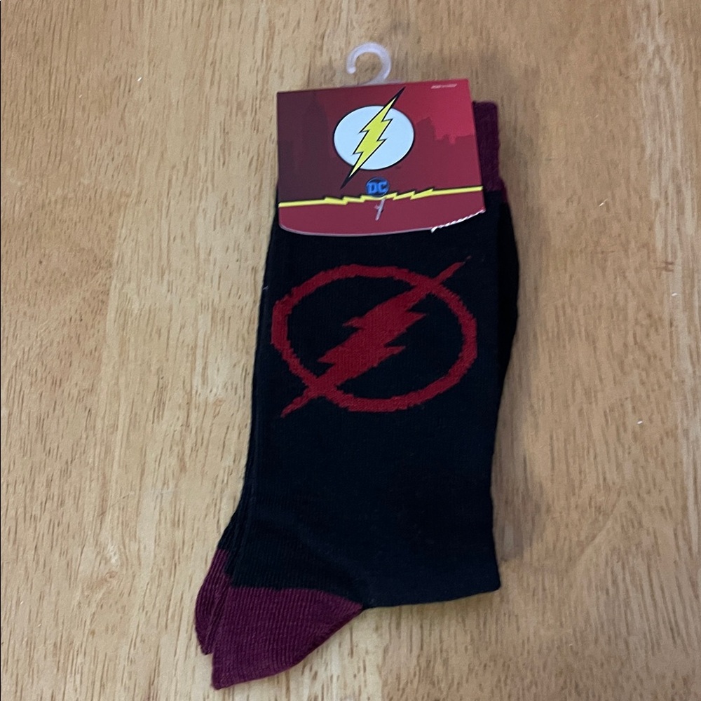 DC Black and Red Flash Symbol Socks